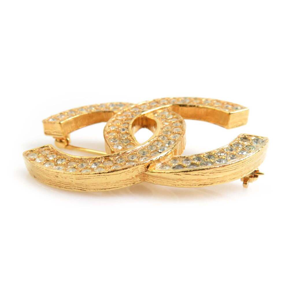 CHANEL Authentic Gold Logo Brooch - Picture 4 of 5